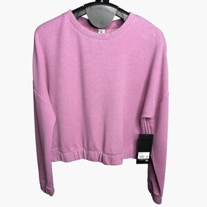 90 Degree by Reflex Ribbed Scuba Pullover Mulberry Rose XS NWT